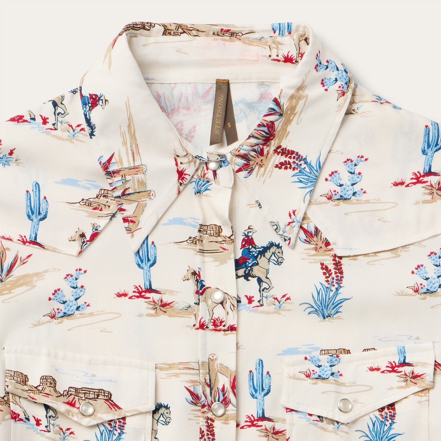 Desert Trail Print Western Shirt White | Stetson