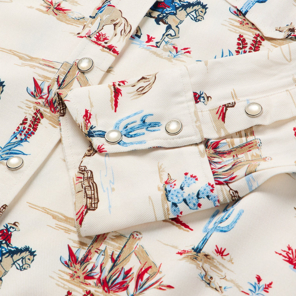 Desert Trail Print Western Shirt White | Stetson