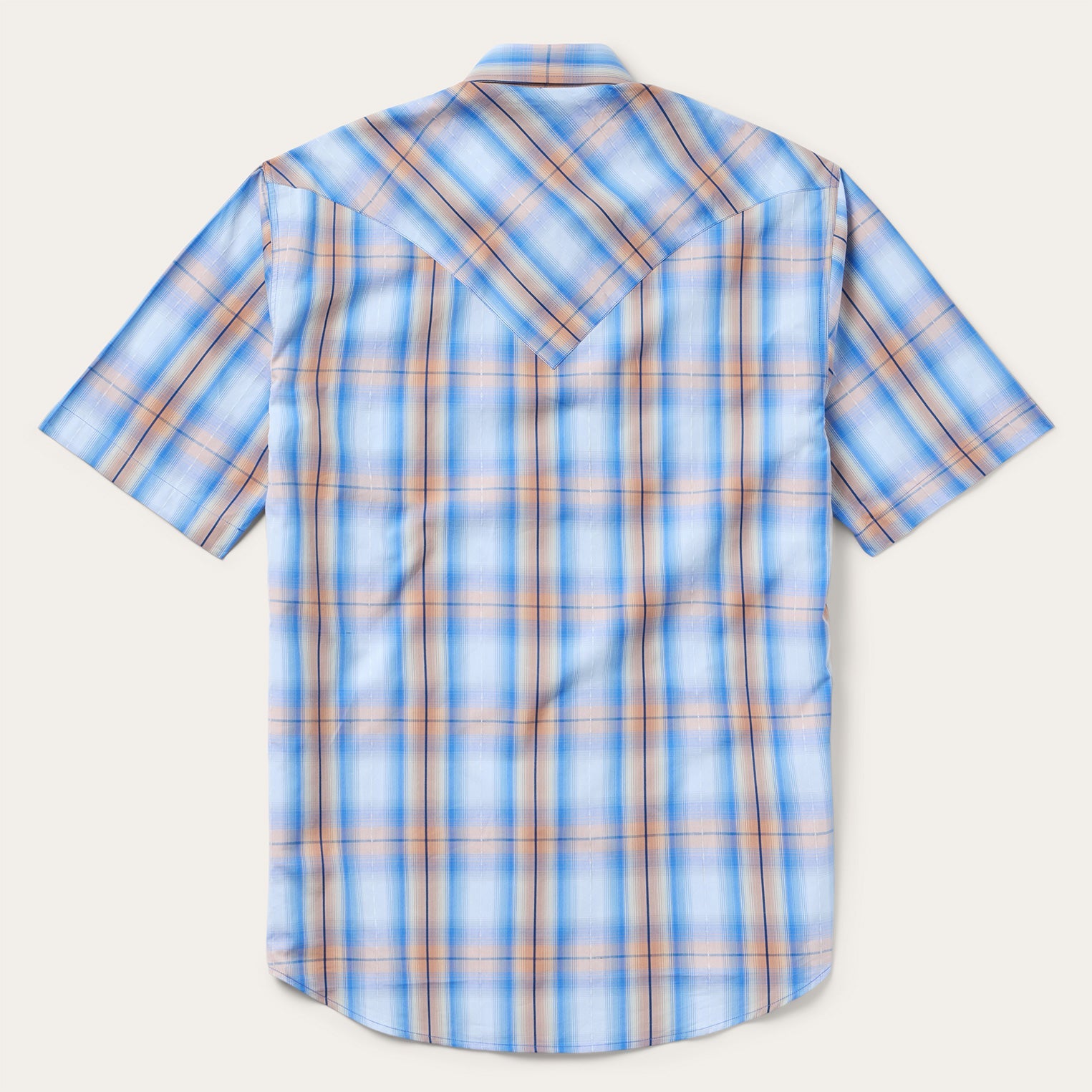 Sunrise Plaid Short-Sleeve Western Shirt Blue | Stetson