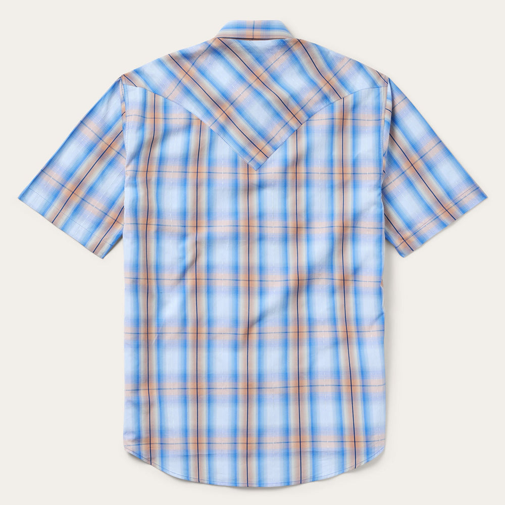 Sunrise Plaid Short-Sleeve Western Shirt Blue | Stetson
