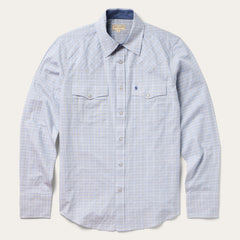 Ombre Plaid Check Western Shirt Blue | Stetson