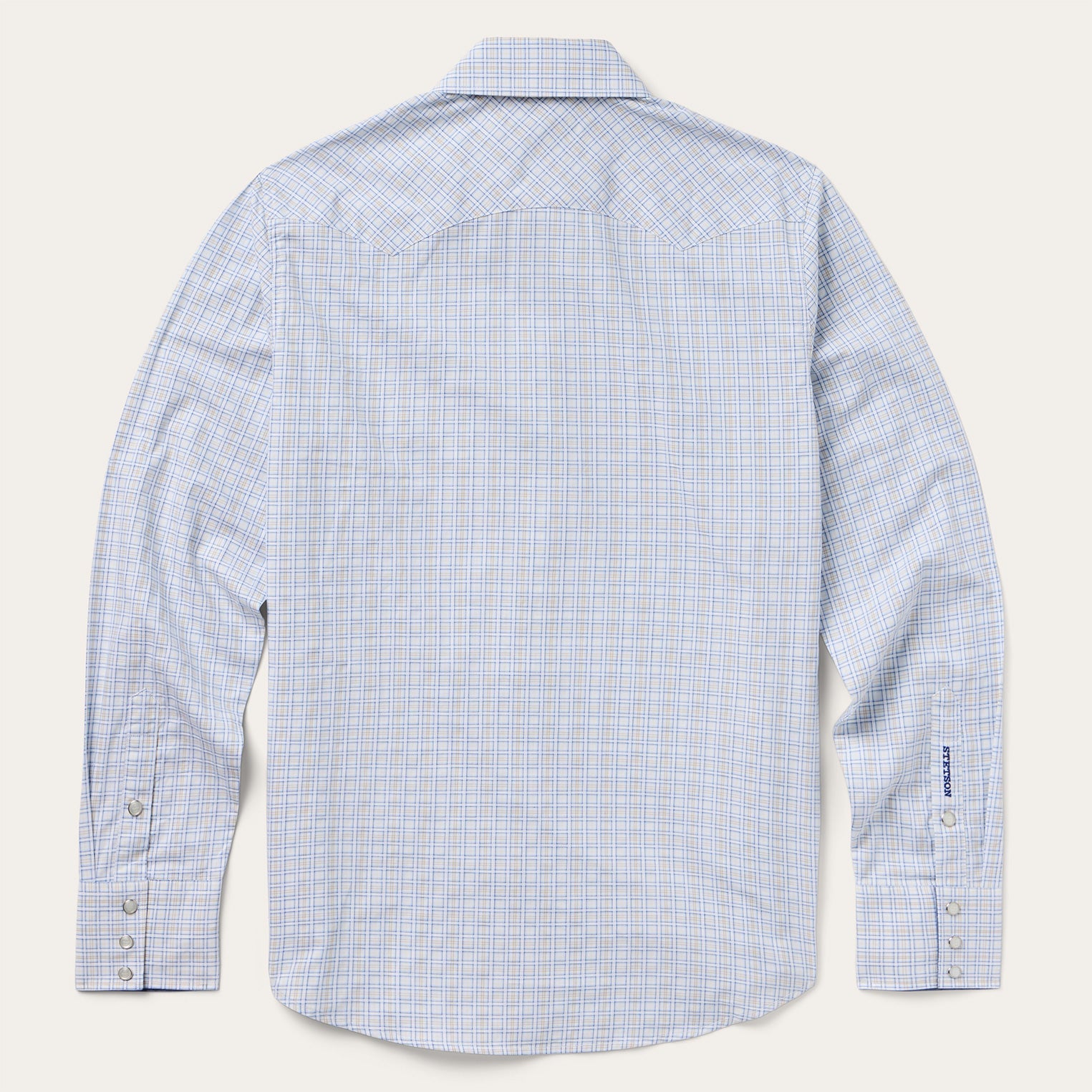 Ombre Plaid Check Western Shirt Blue | Stetson