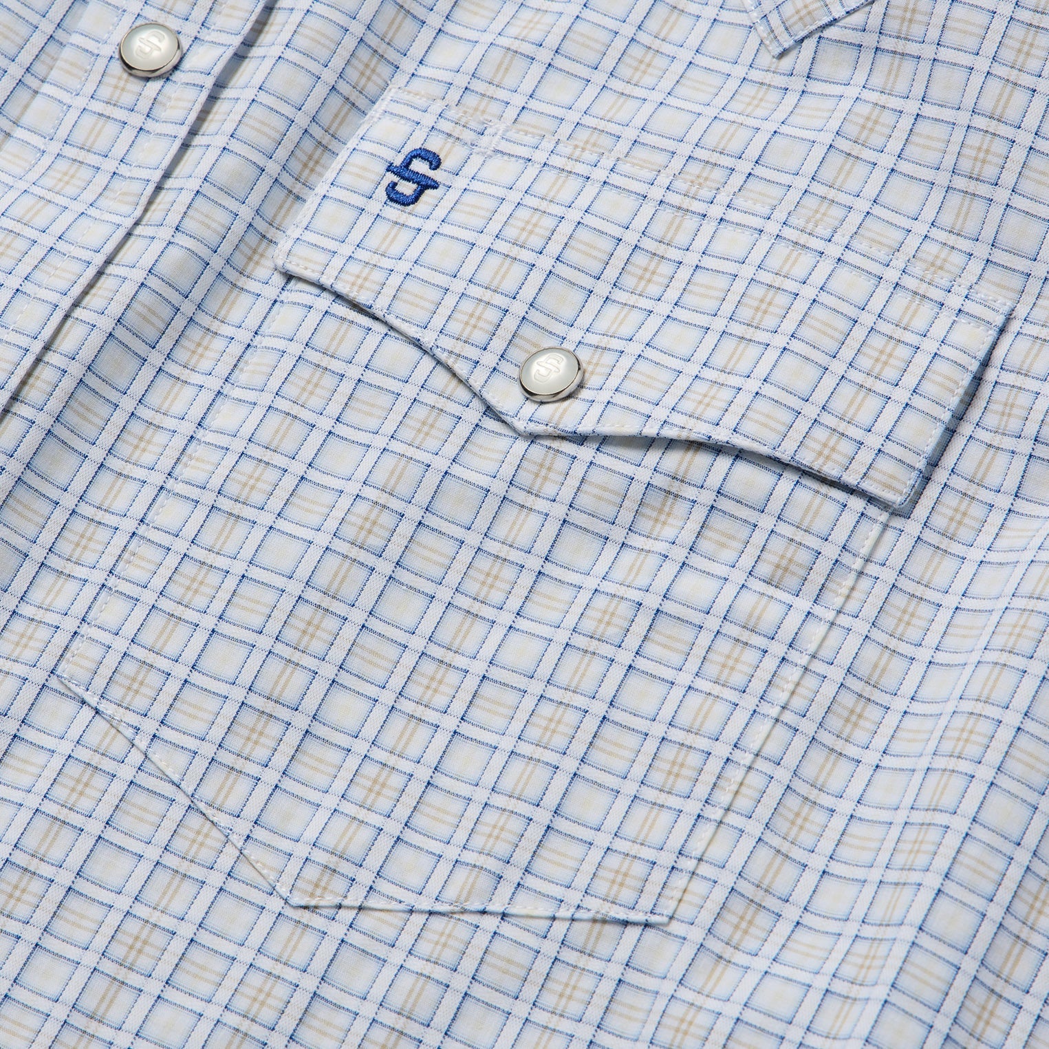 Ombre Plaid Check Western Shirt Blue | Stetson