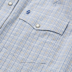Ombre Plaid Check Western Shirt Blue | Stetson
