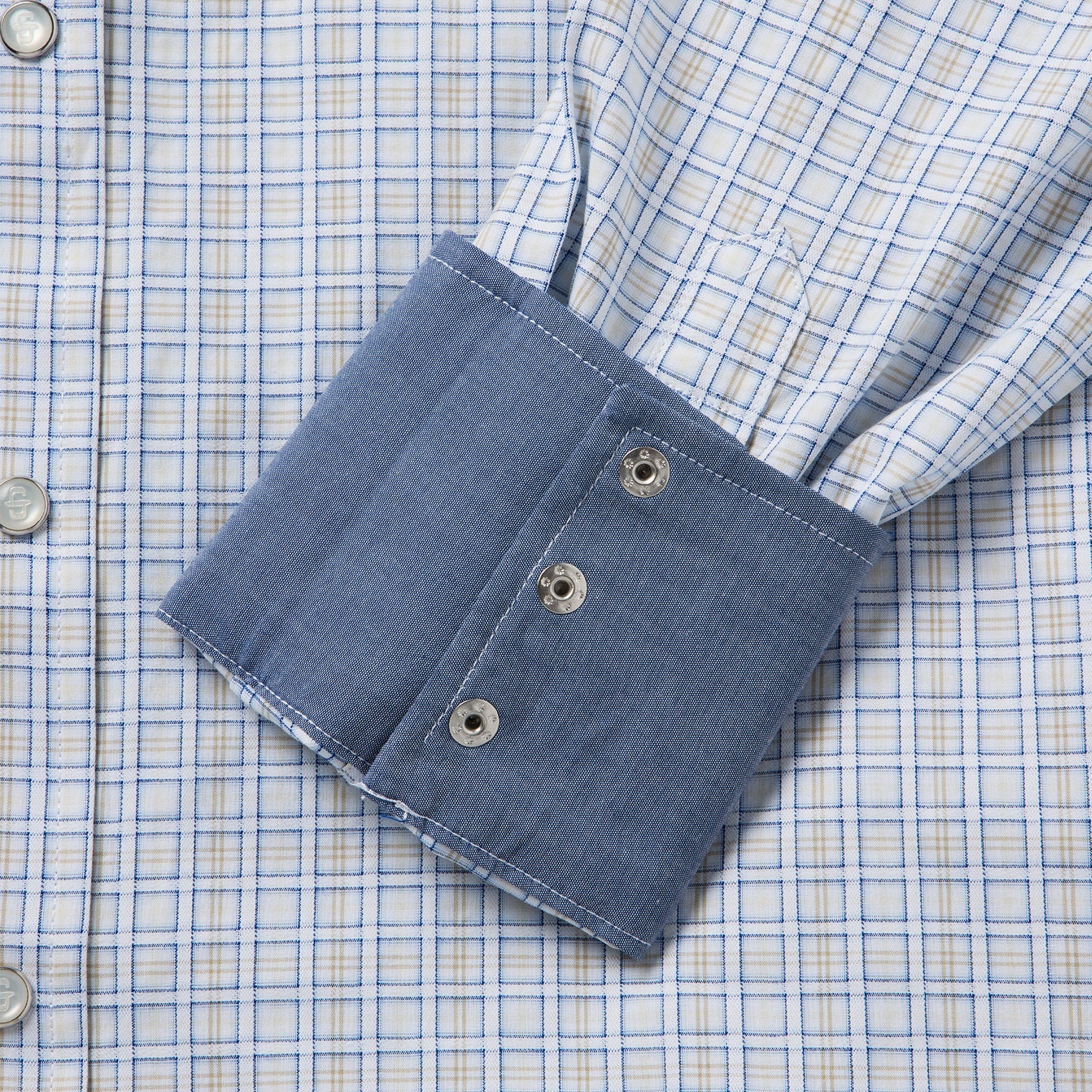 Ombre Plaid Check Western Shirt Blue | Stetson