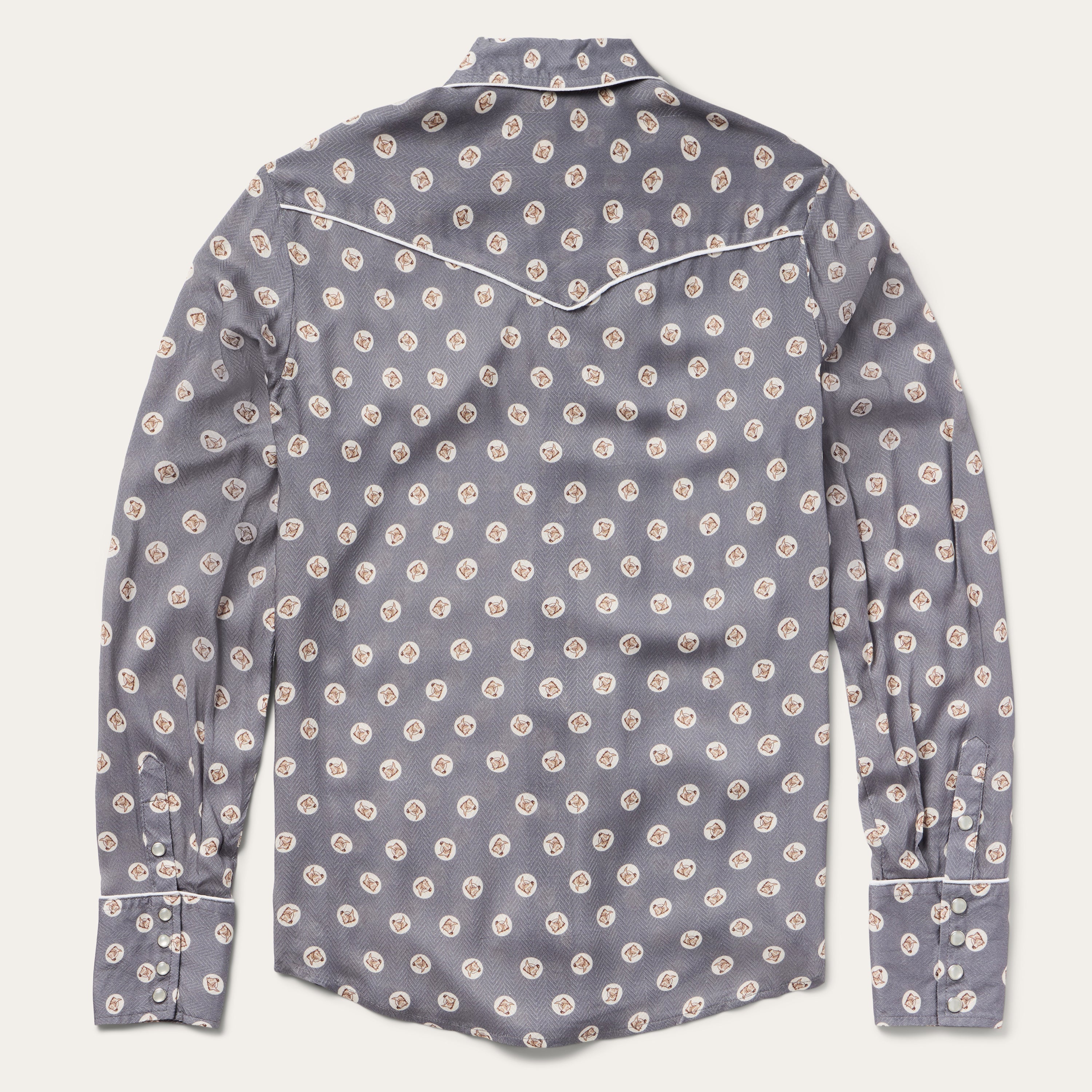 Horse Pennies Print Western Shirt Grey | Stetson