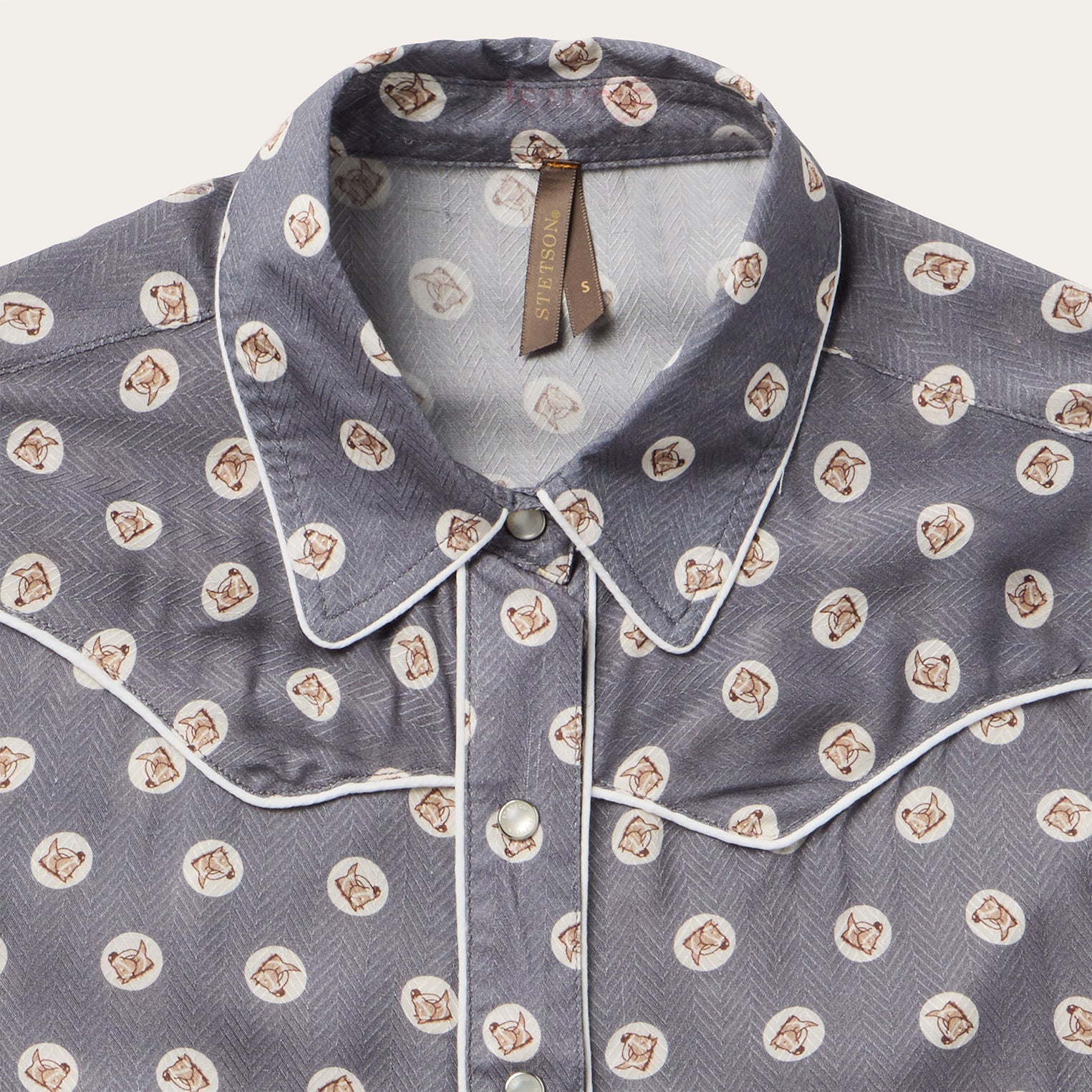 Horse Pennies Print Western Shirt Grey | Stetson
