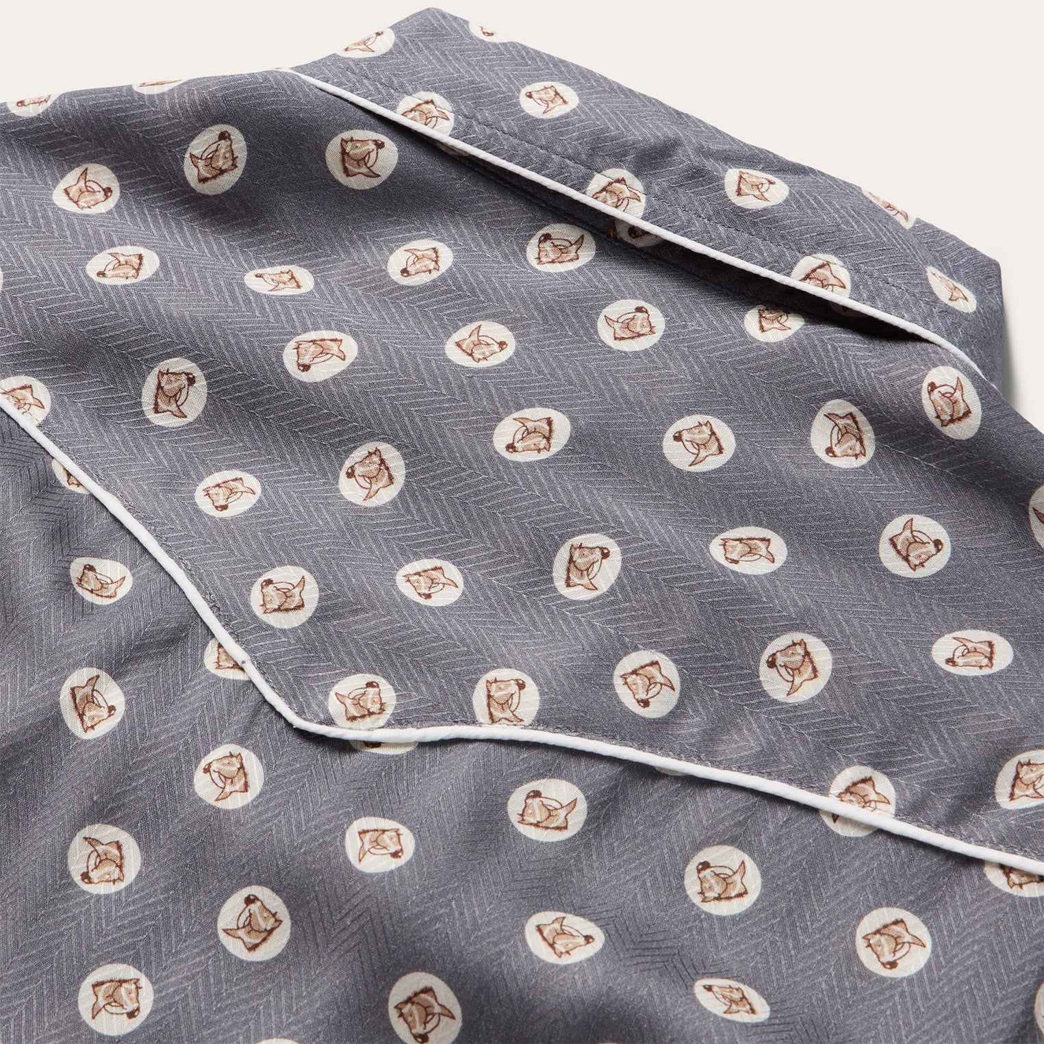 Horse Pennies Print Western Shirt Grey | Stetson