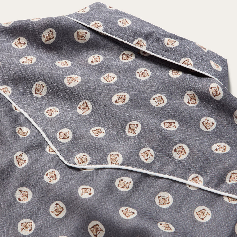 Horse Pennies Print Western Shirt Grey | Stetson