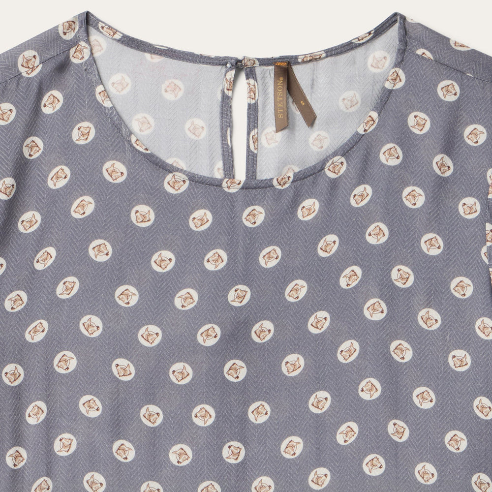 Horse Pennies Print Dress Grey | Stetson