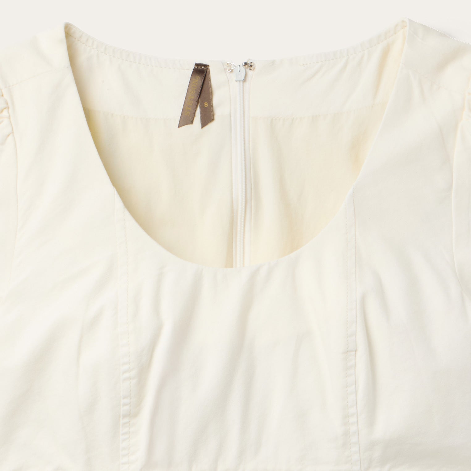 Cream Denim Tiered Dress White | Stetson