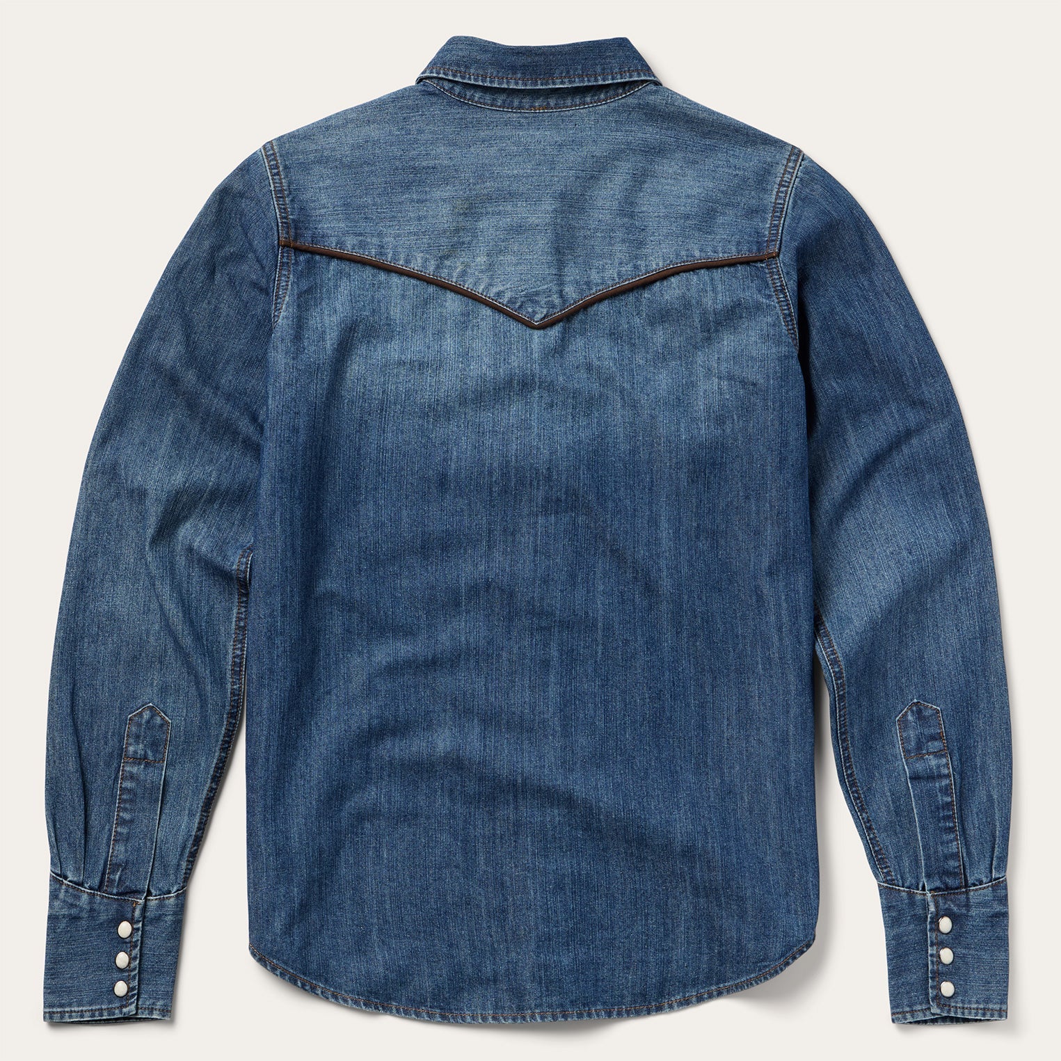 Piped Dark Denim Western Shirt Blue | Stetson