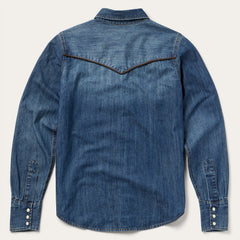 Piped Dark Denim Western Shirt Blue | Stetson