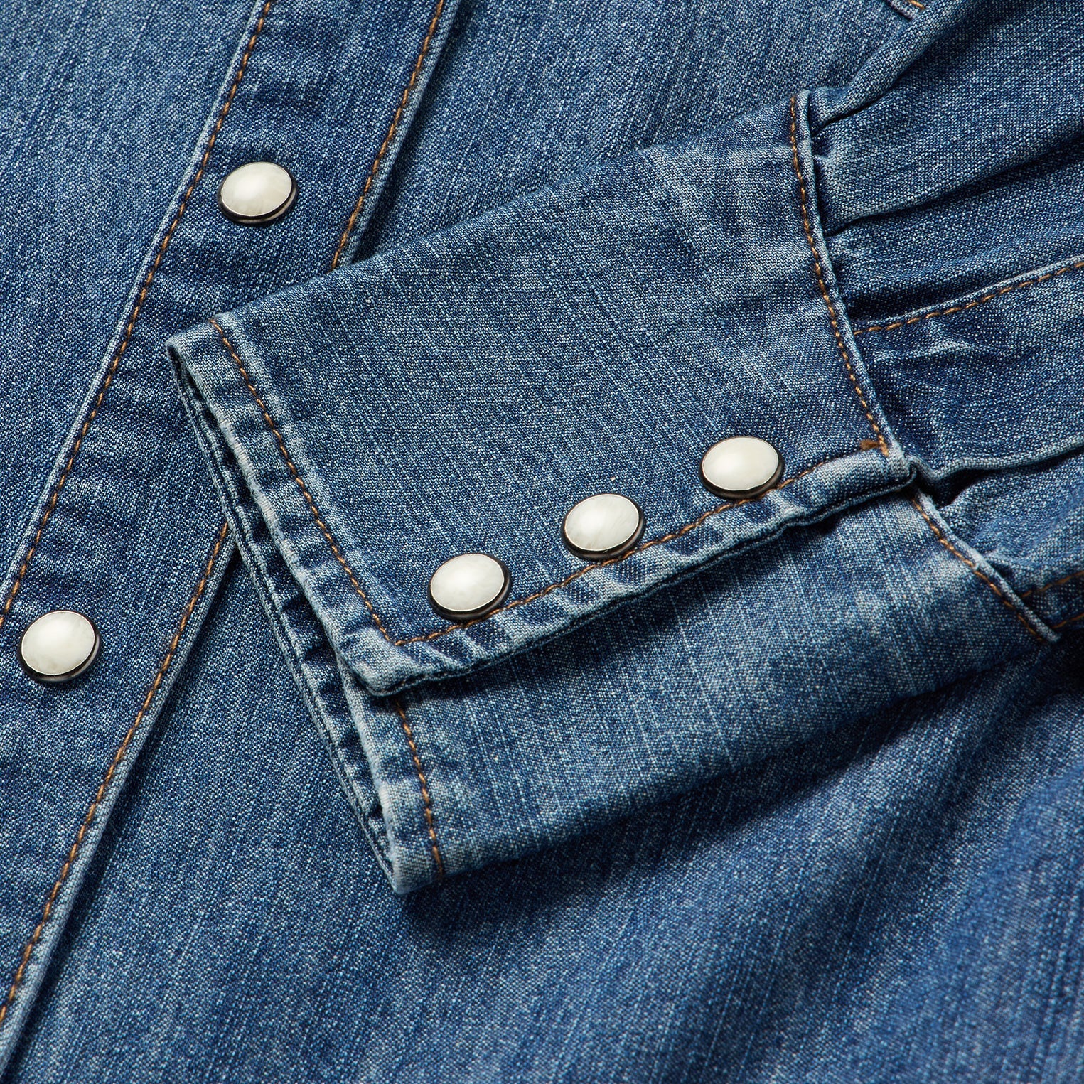 Piped Dark Denim Western Shirt Blue | Stetson