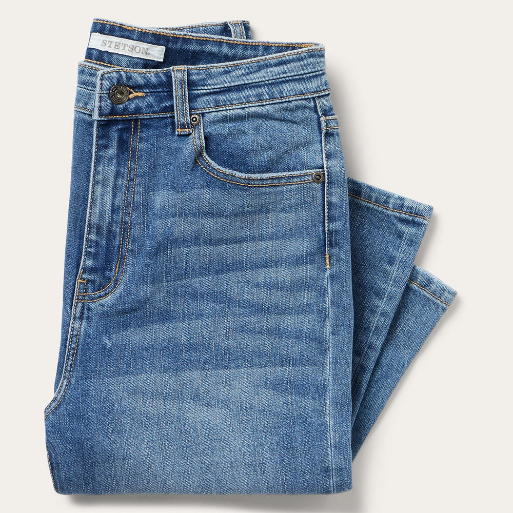 915 High Rise Straight Fit Jeans Blue | Stetson