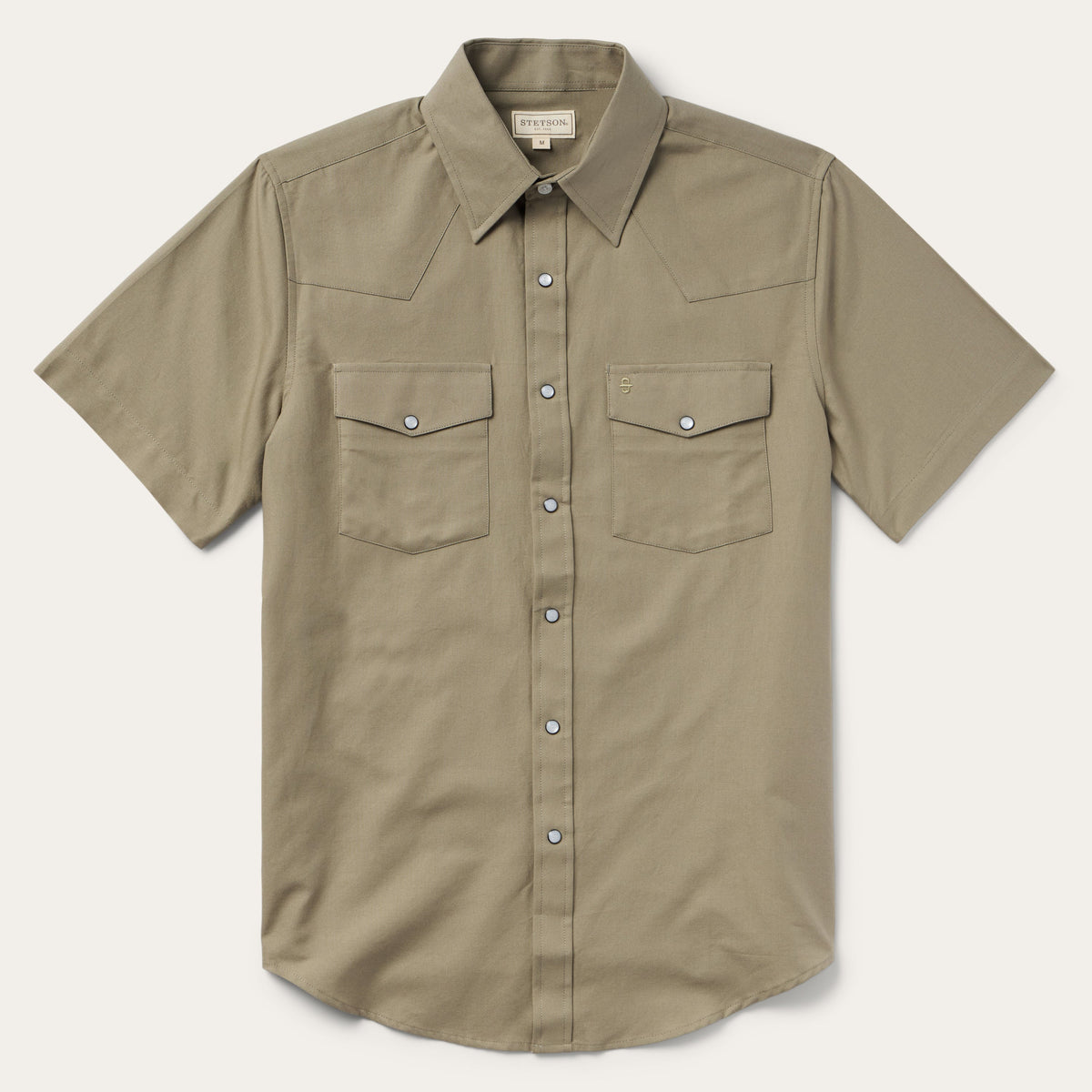 Olive Oxford Short Sleeve Western Shirt Olive | Stetson