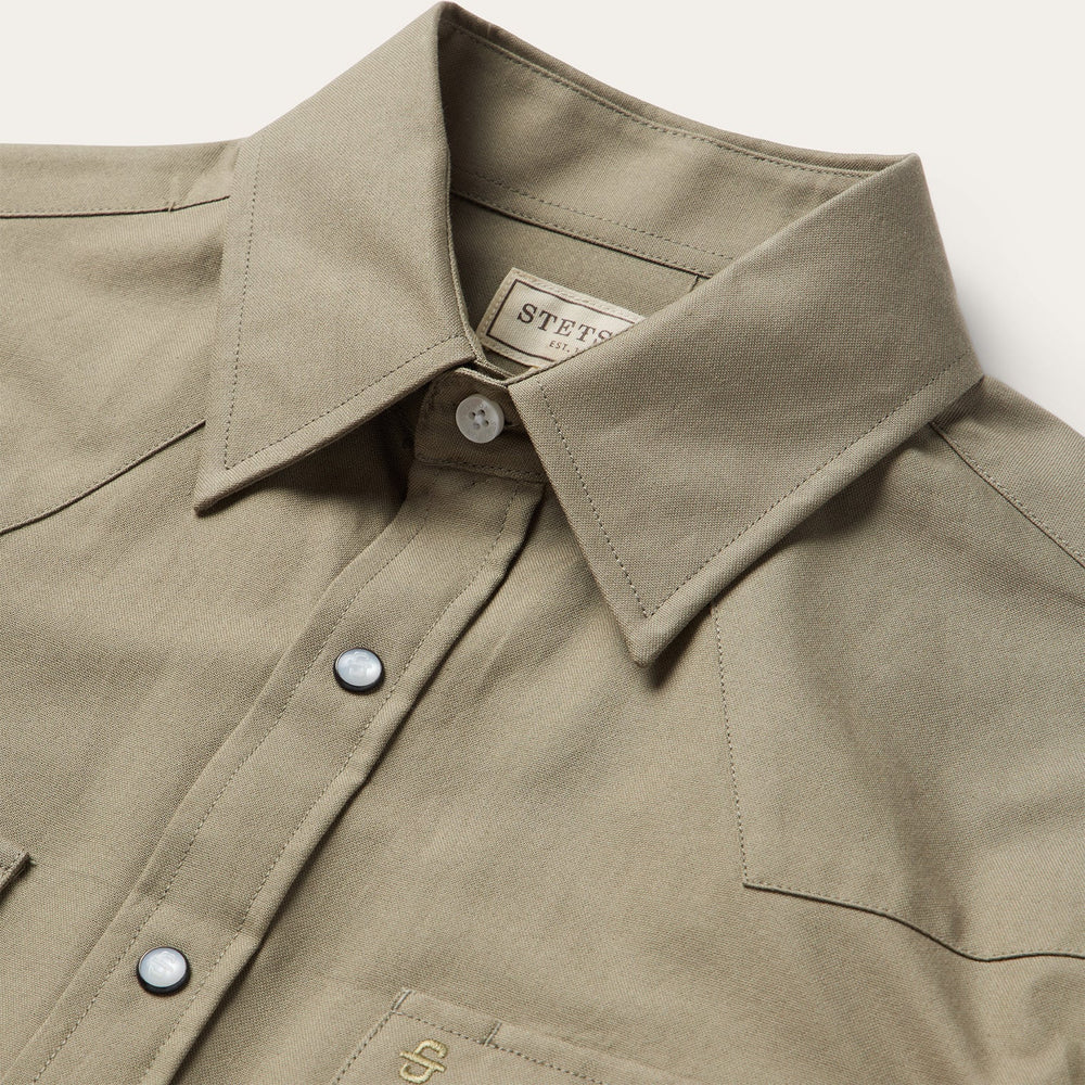 Olive Oxford Western Shirt Olive | Stetson