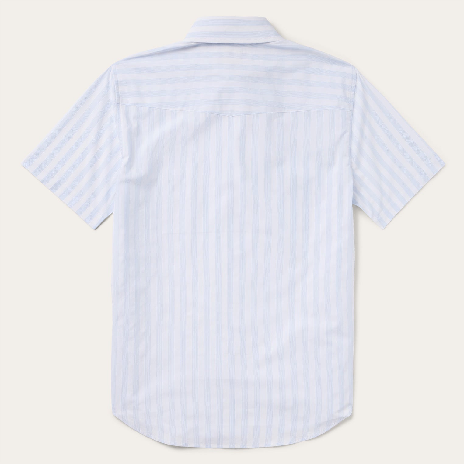 Stripe Oxford Short Sleeve Western Shirt White W/ Blue Stripe | Stetson
