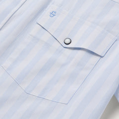 Stripe Oxford Short Sleeve Western Shirt White W/ Blue Stripe | Stetson