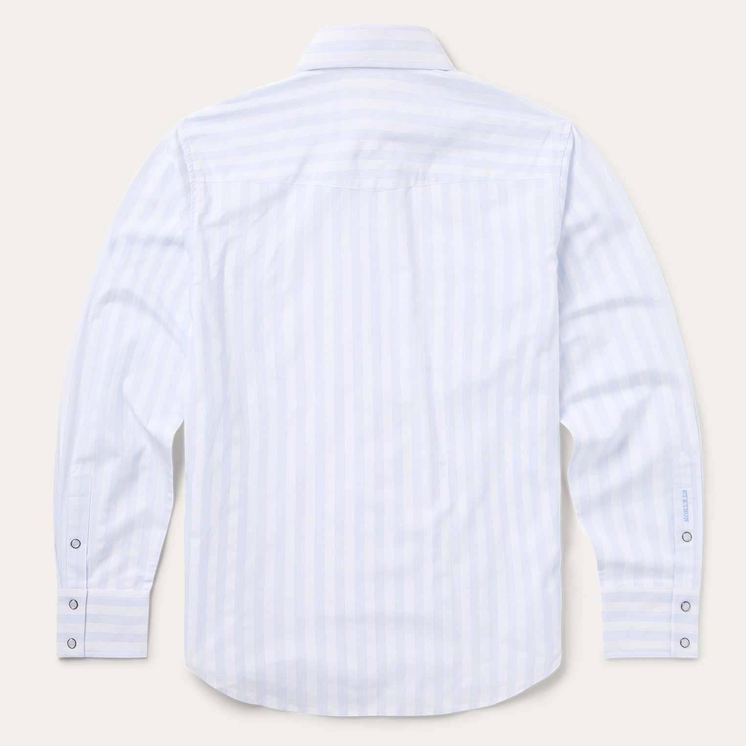 Stripe Oxford Western Shirt White W/ Blue Stripe | Stetson
