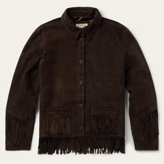 Two Pocket Fringe Suede Jacket Brown | Stetson