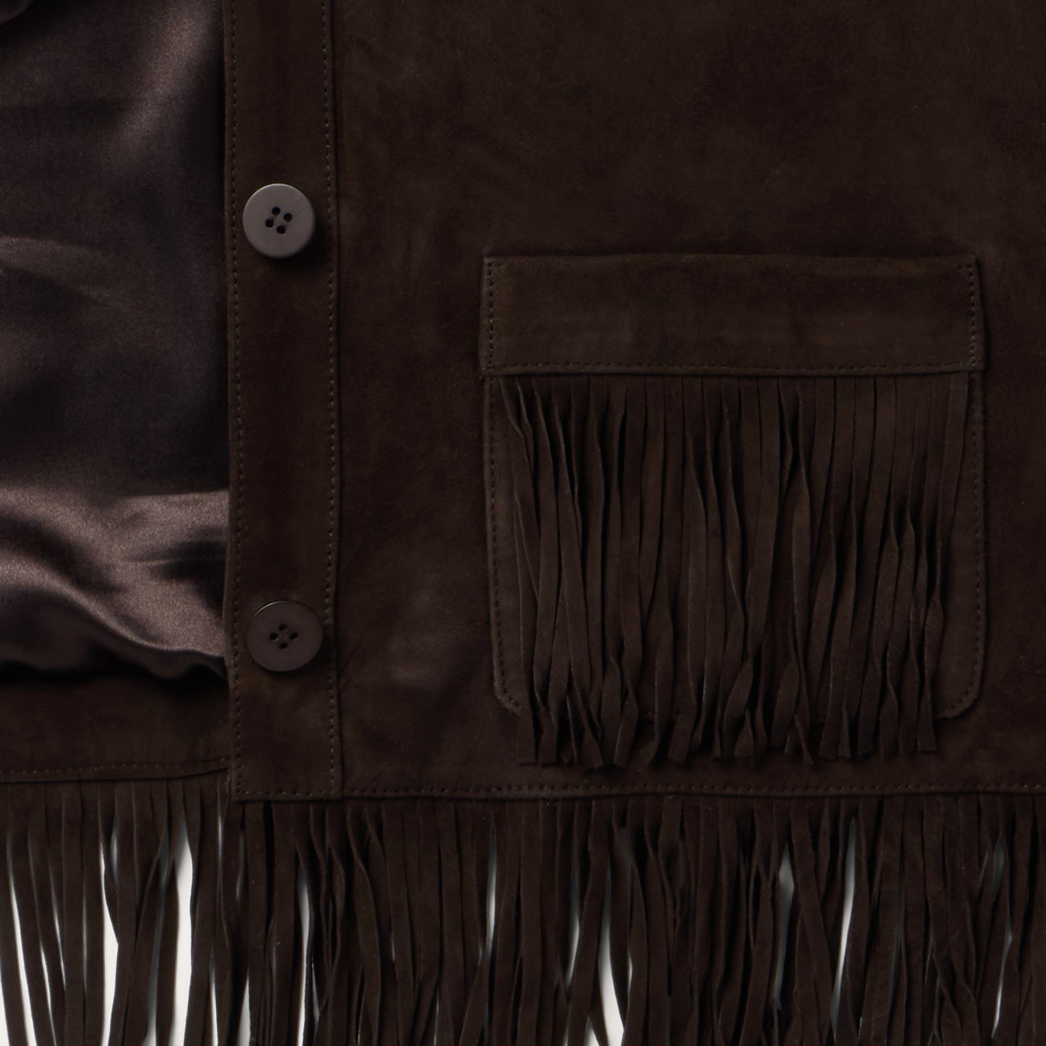 Two Pocket Fringe Suede Jacket Brown | Stetson