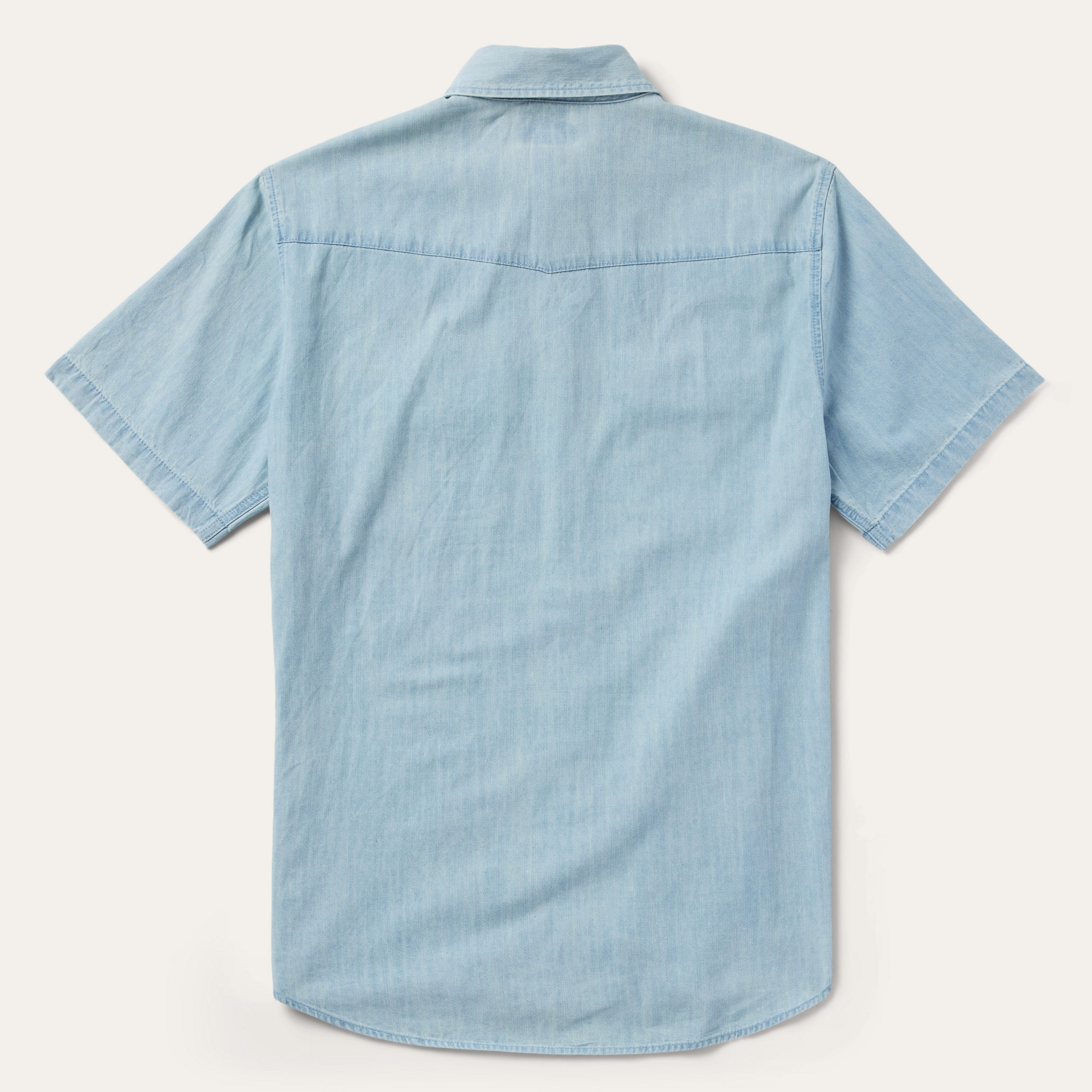 Chambray Oxford Short Sleeve Western Shirt Blue | Stetson