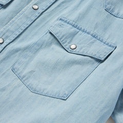 Chambray Oxford Short Sleeve Western Shirt Blue | Stetson
