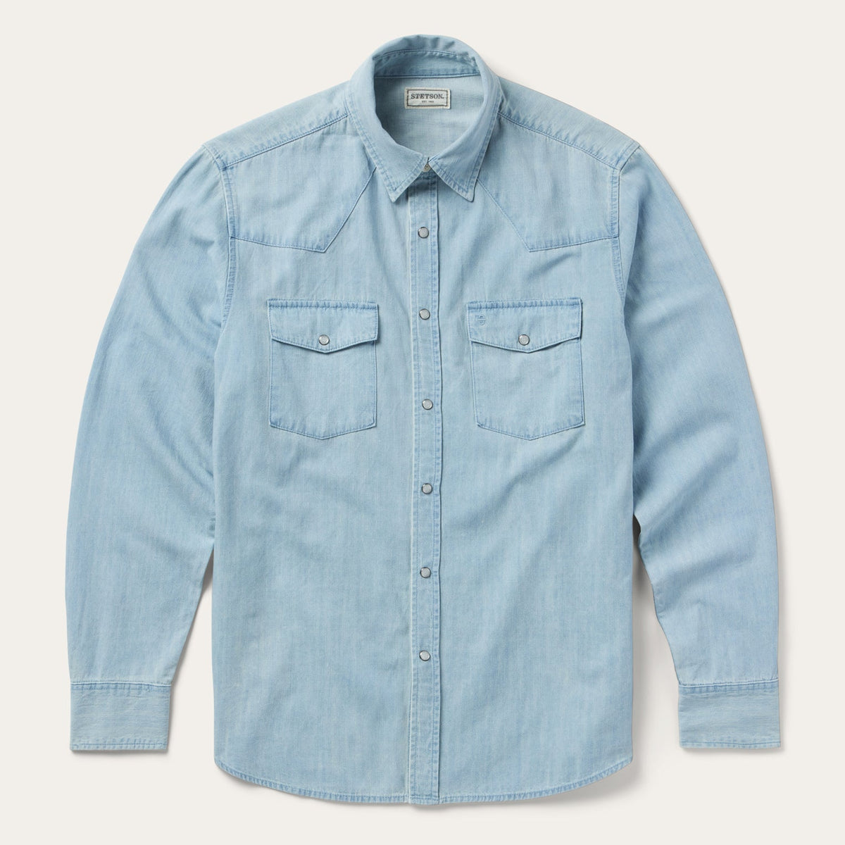 Chambray Oxford Western Shirt Blue | Stetson