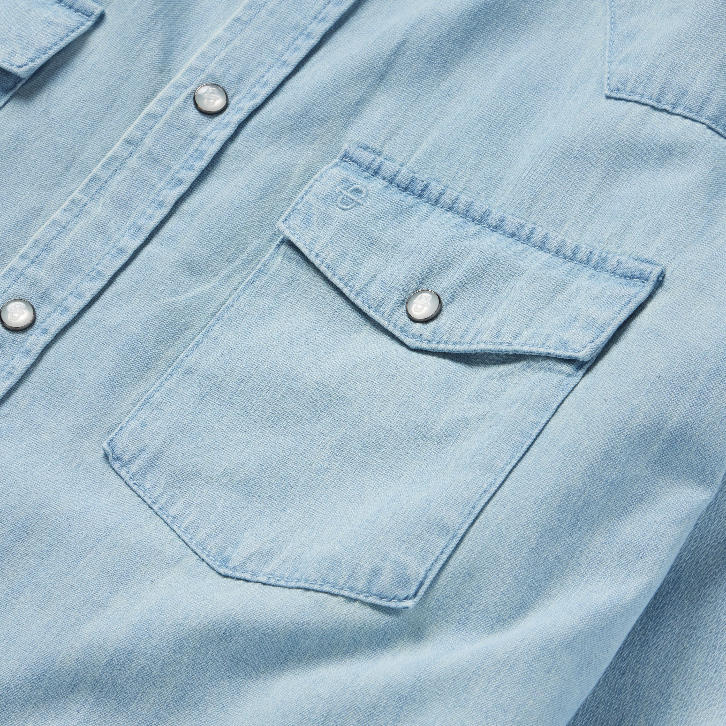 Chambray Oxford Western Shirt Blue | Stetson