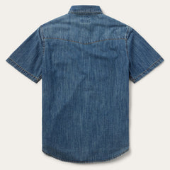 Turquoise Snap Short Sleeve Denim Shirt Blue | Stetson