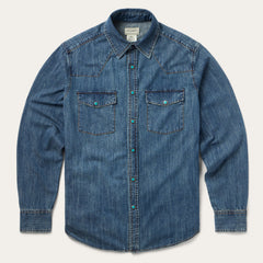 Turquoise Snap Lightweight Denim Shirt Blue | Stetson
