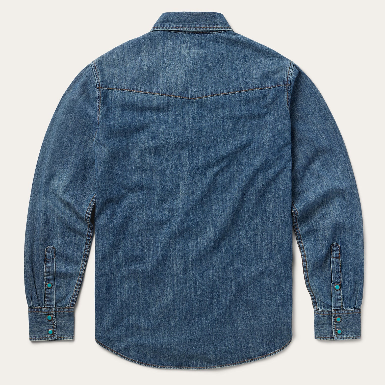 Turquoise Snap Lightweight Denim Shirt Blue | Stetson