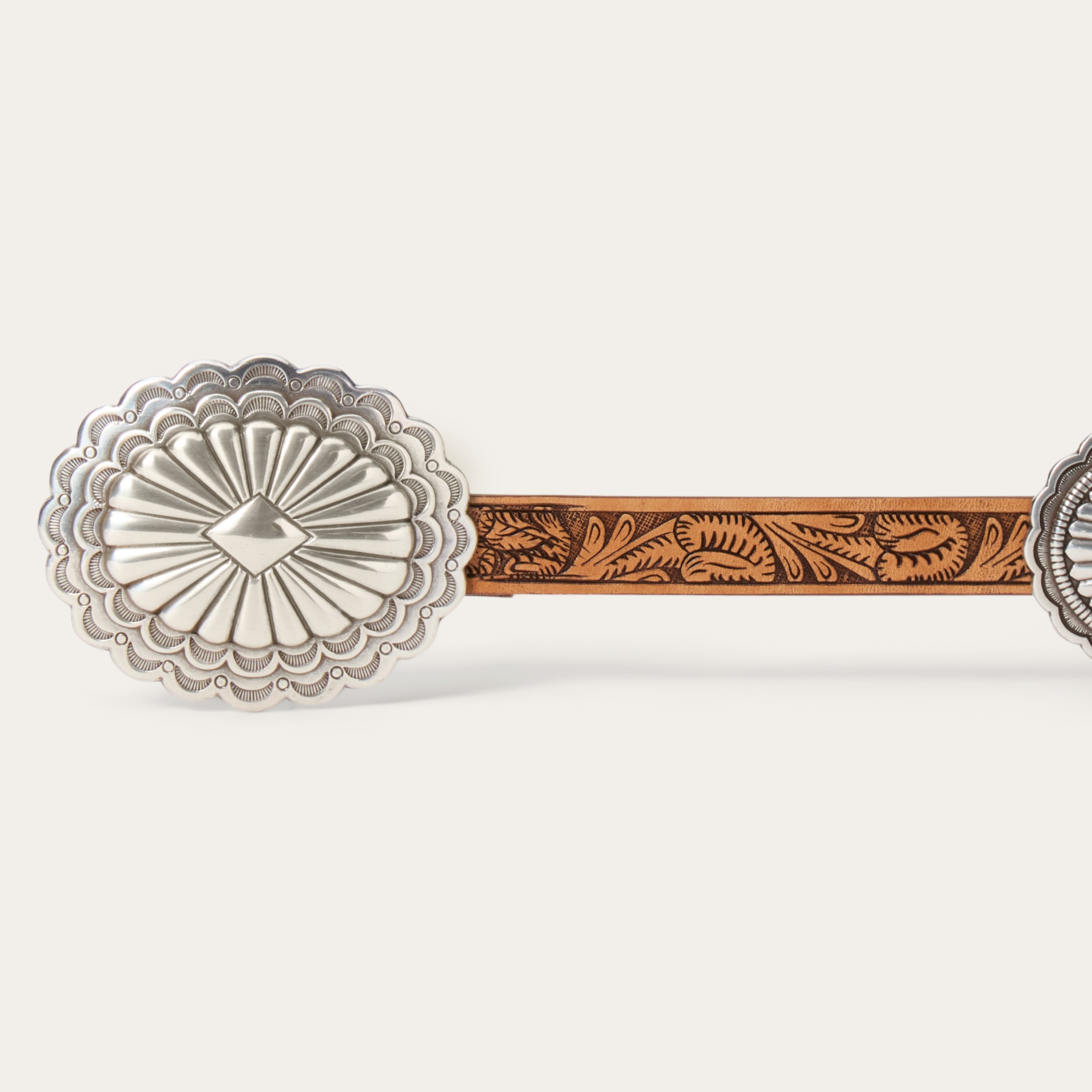 Southwestern Tooled Concho Belt Brown | Stetson