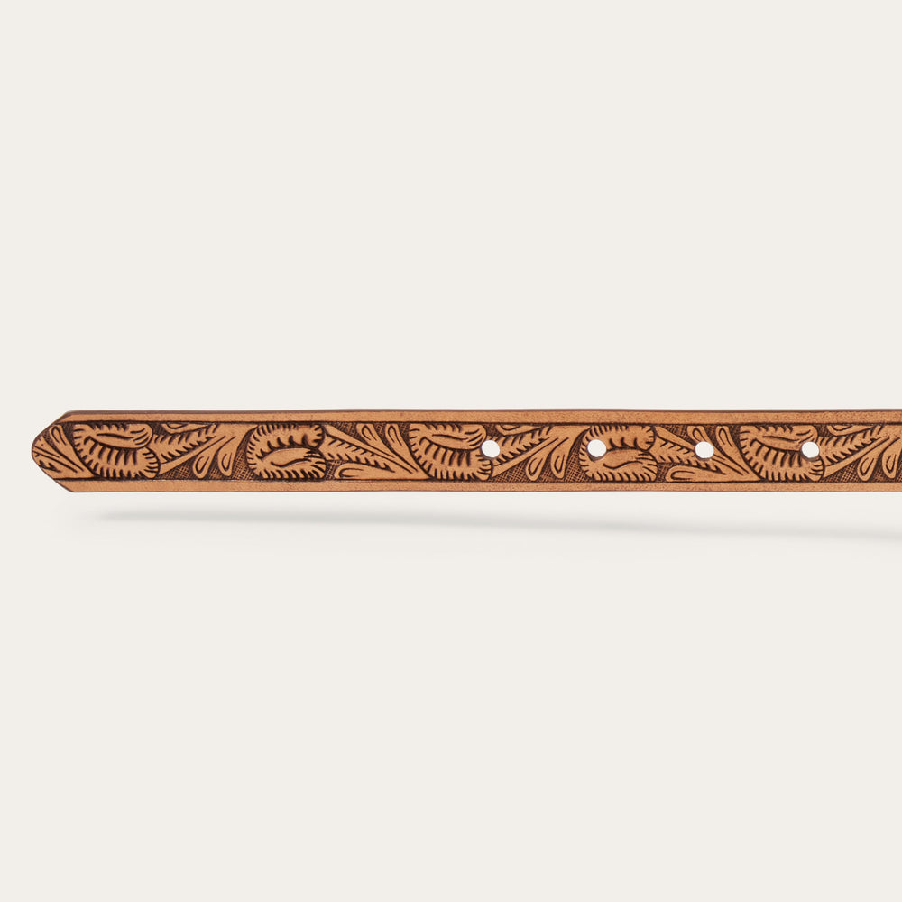 Southwestern Tooled Concho Belt Brown | Stetson