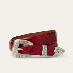Croco Print Tapered Belt Red | Stetson