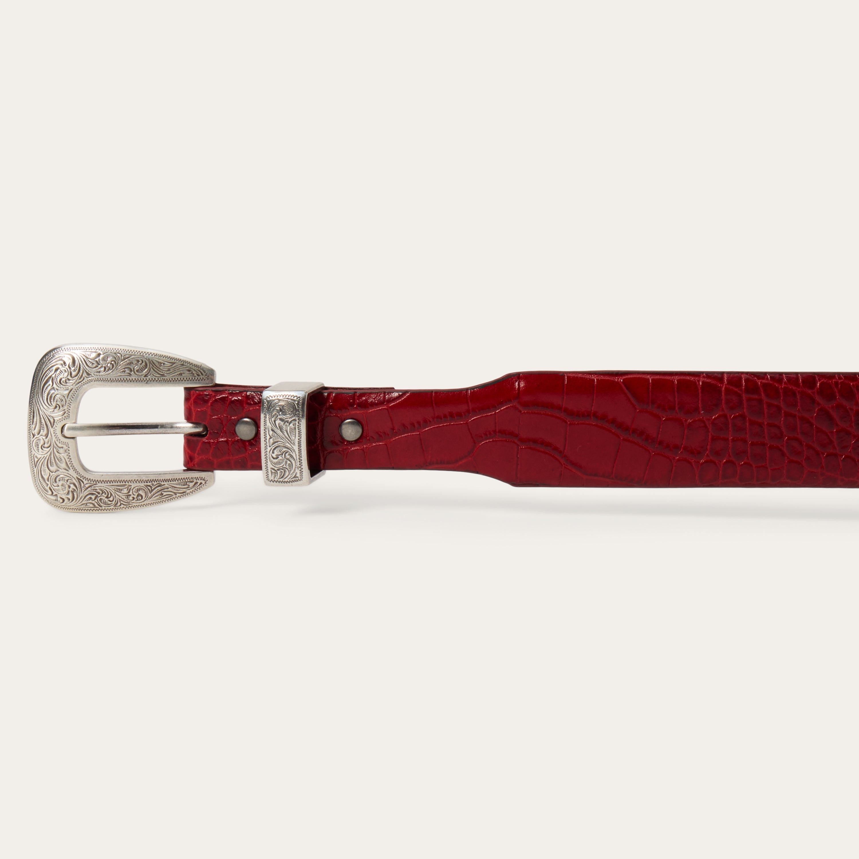Croco Print Tapered Belt Red | Stetson
