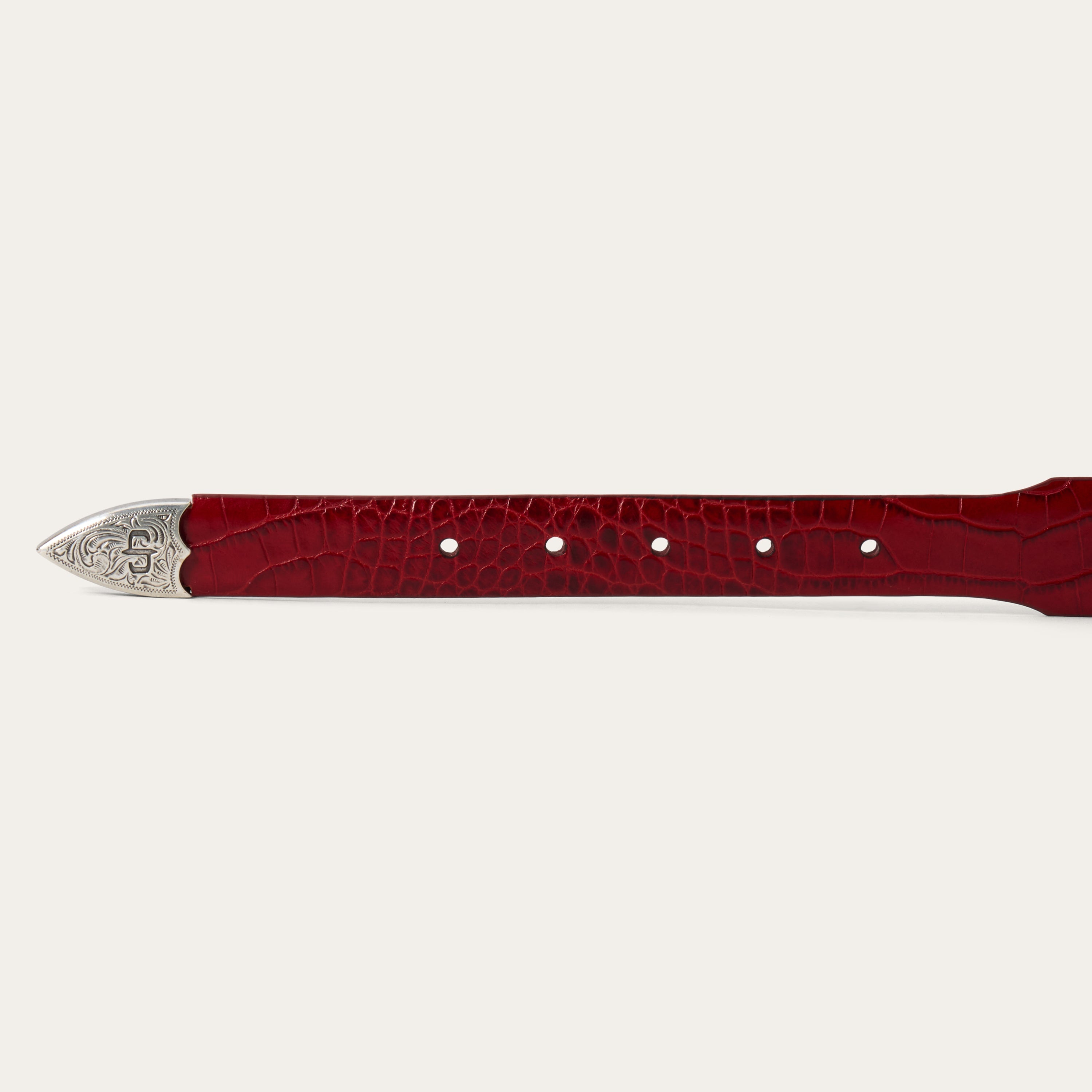 Croco Print Tapered Belt Red | Stetson