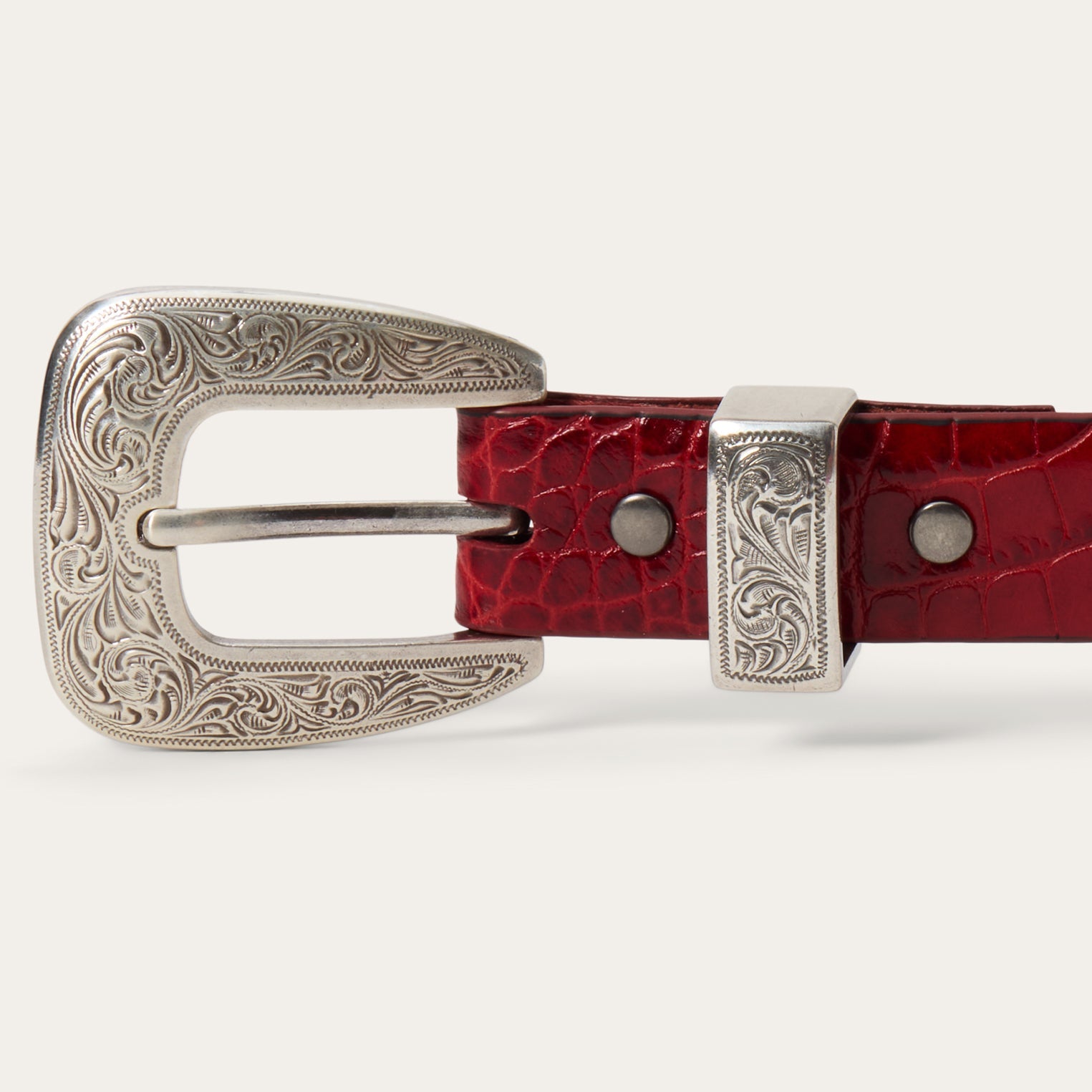 Croco Print Tapered Belt Red | Stetson