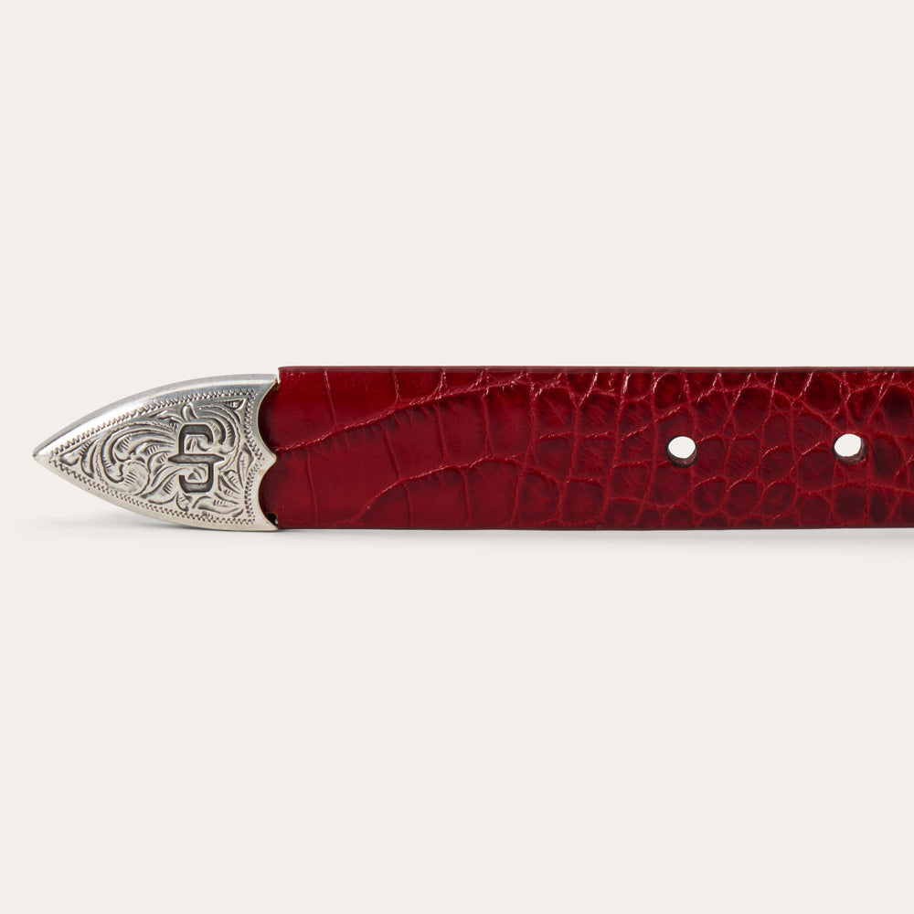 Croco Print Tapered Belt Red | Stetson