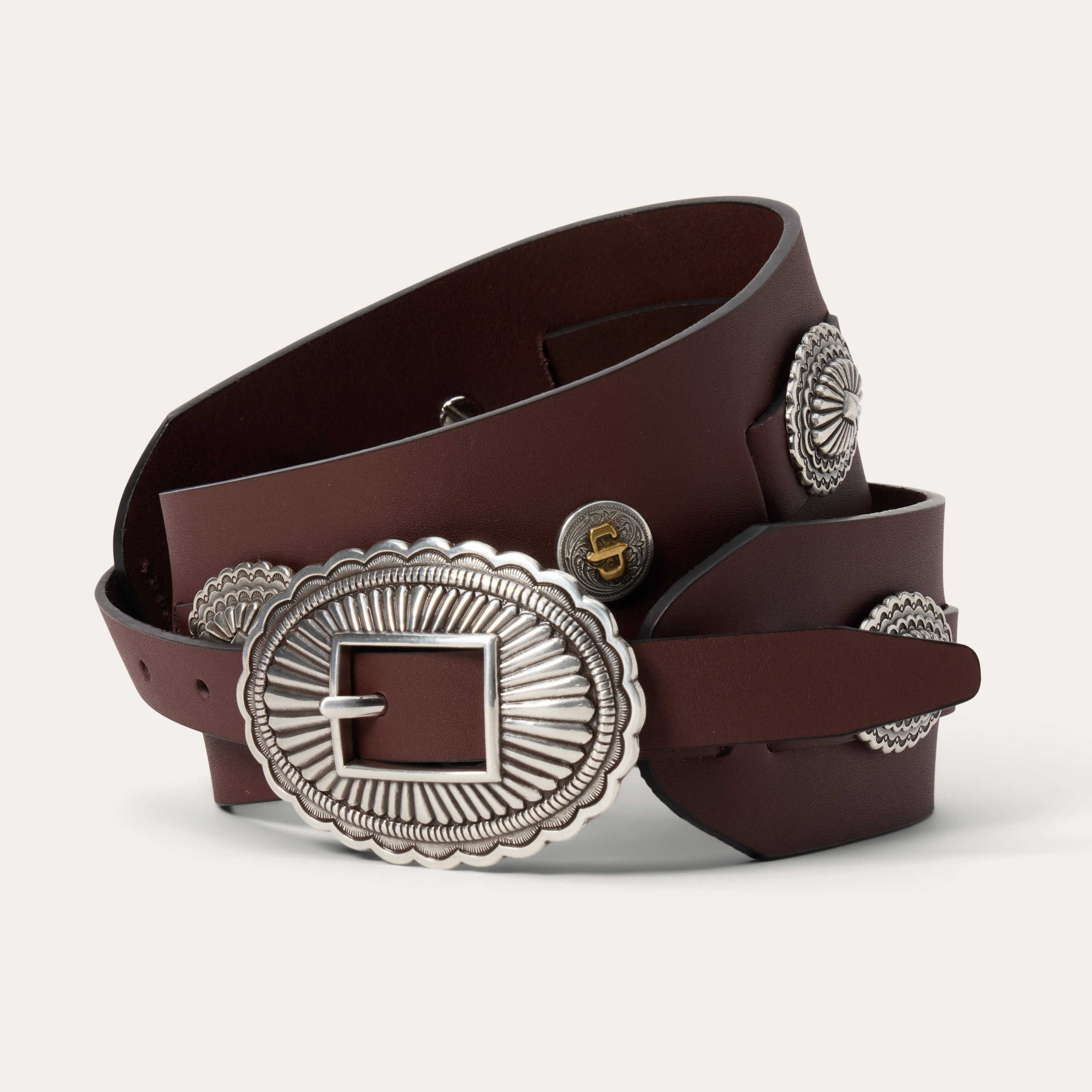 Southwestern Concho Wide Belt Brown | Stetson