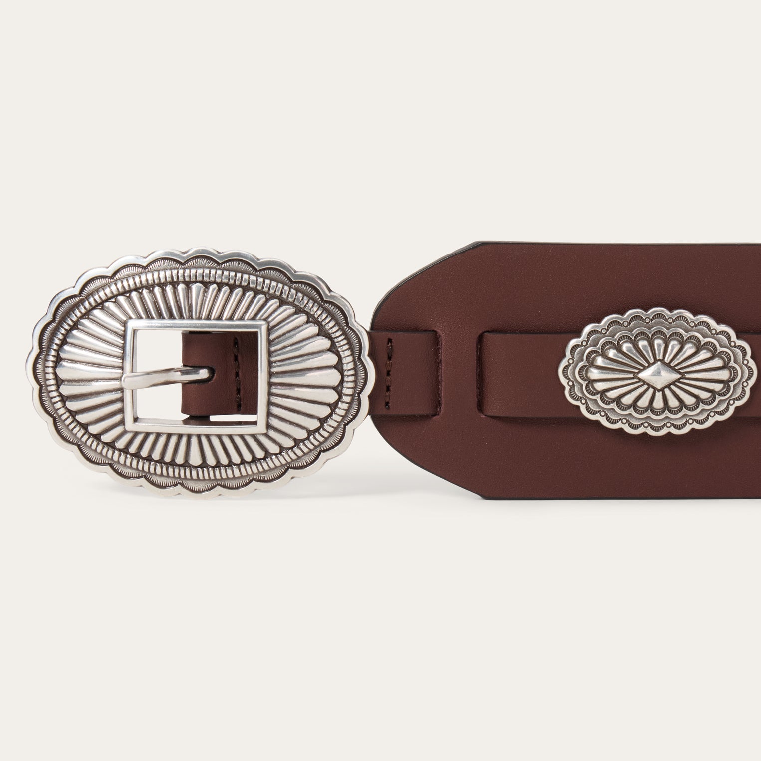 Southwestern Concho Wide Belt Brown | Stetson