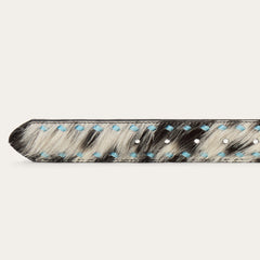 Hair-On-Hide Laced Belt Black / White | Stetson