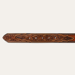 Tooled Tab Embroidered Belt Tan | Stetson