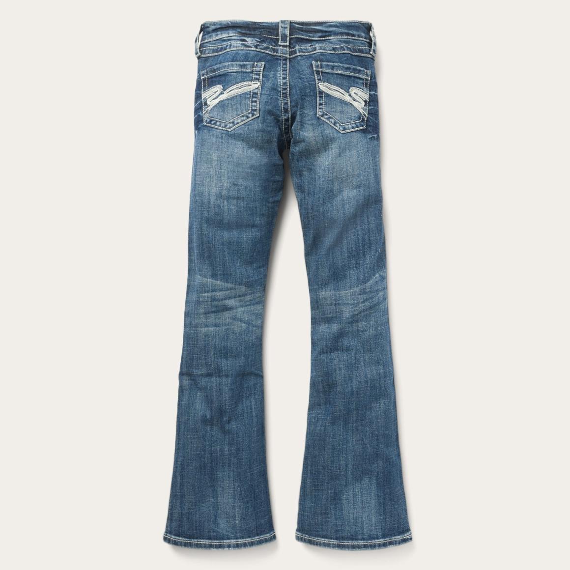 816 Fit Jeans With White &quot;S&quot; Back Pocket Blue | Women Stetson Denim