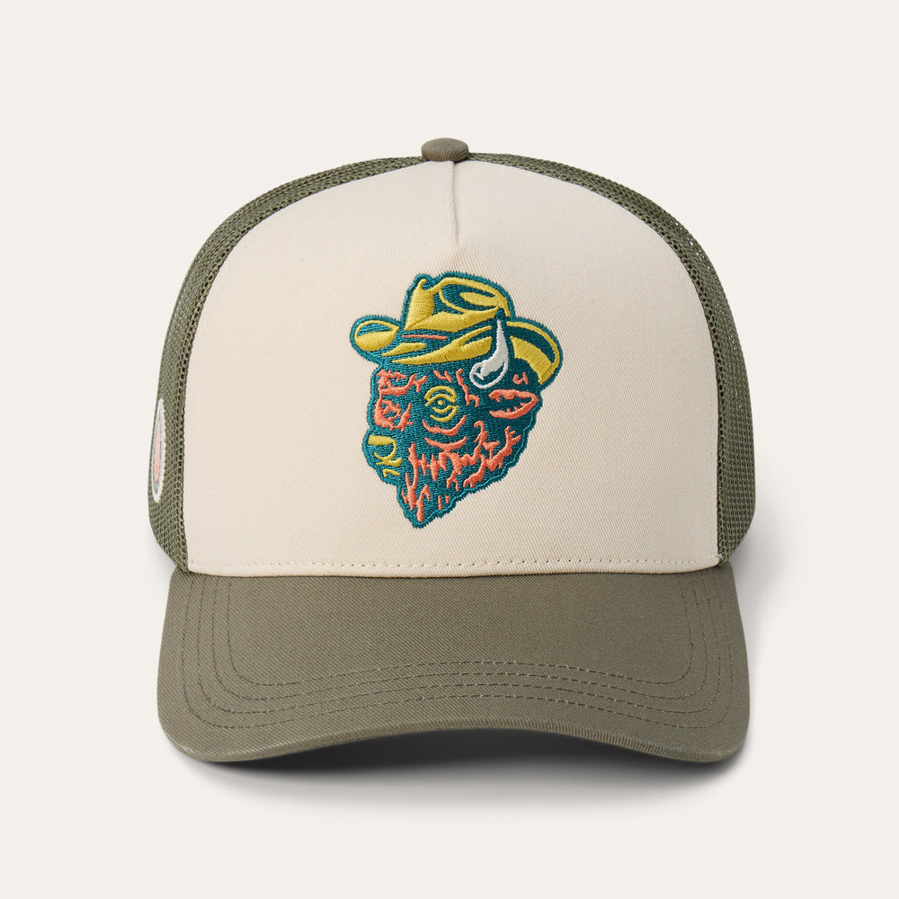 Outlaw Trucker Hat Olive/Cream | Stetson