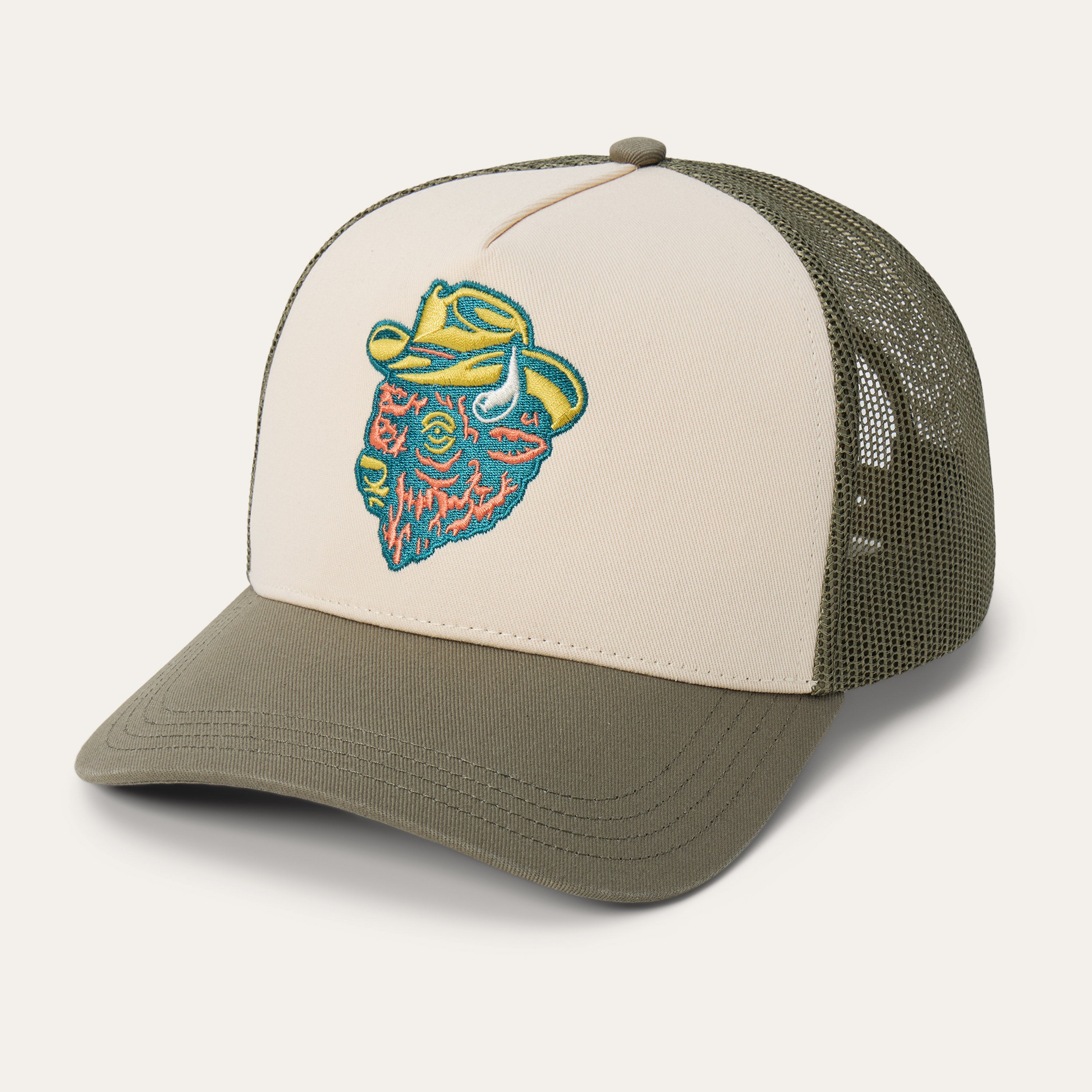 Outlaw Trucker Hat Olive/Cream | Stetson