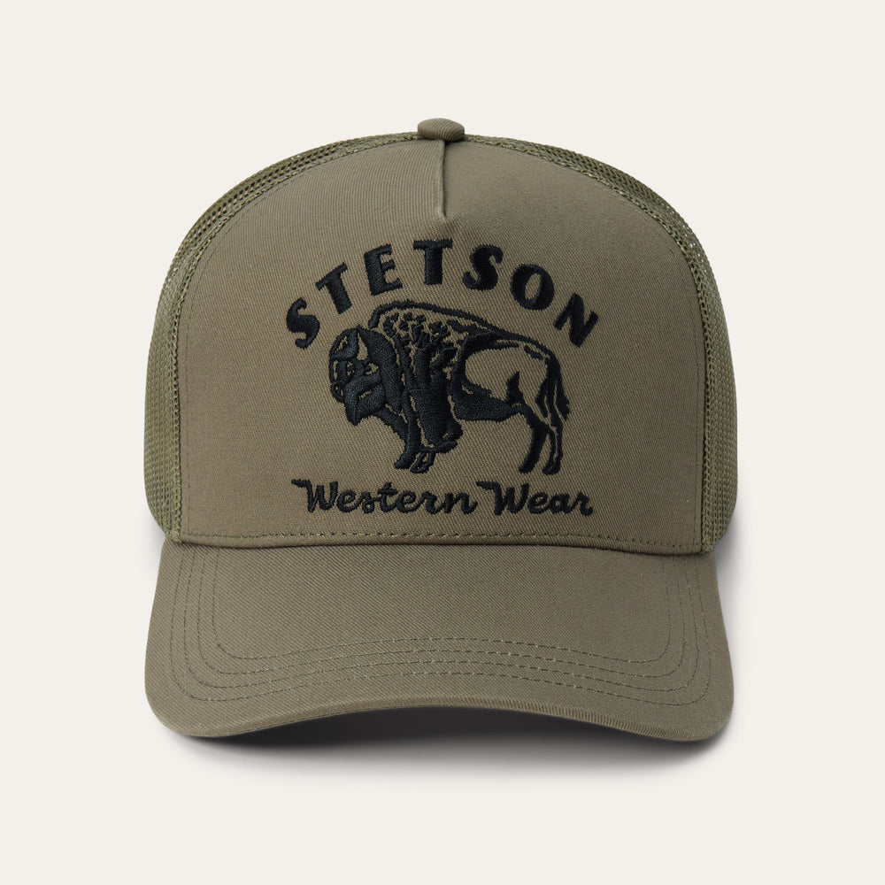 Bison Trucker Hat Olive | Stetson