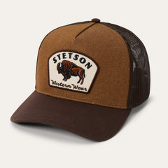 Bison Patch Trucker Hat Brown | Stetson