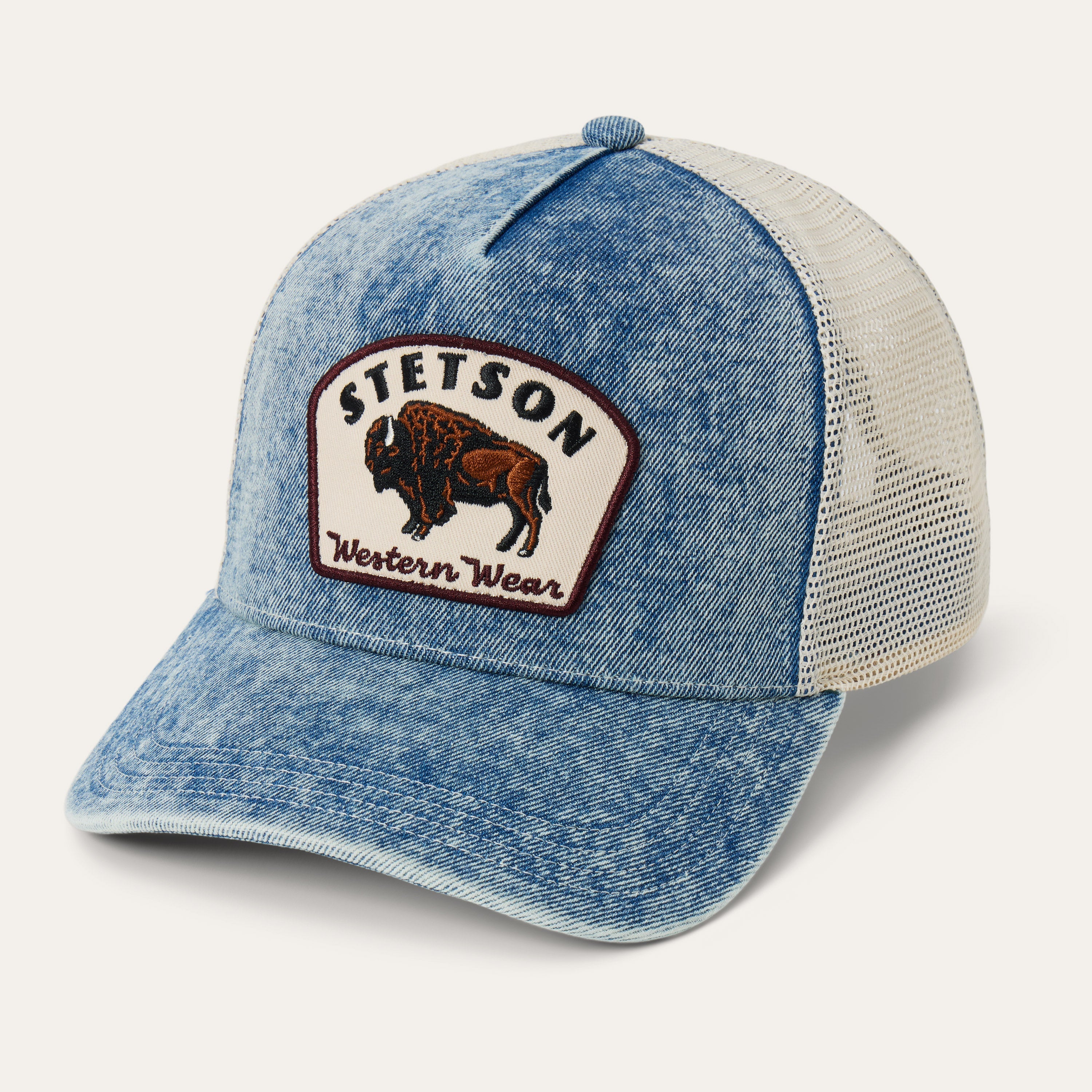 Bison Patch Trucker Hat Denim | Stetson